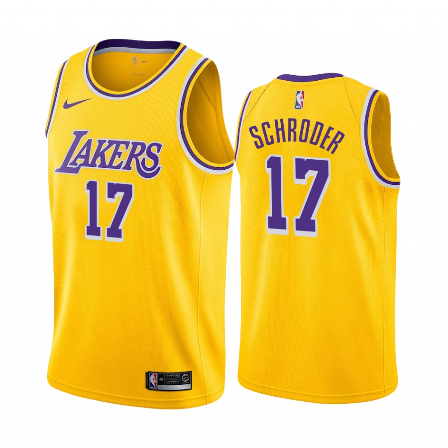 Men's Los Angeles Lakers #17 Dennis Schröder Gold Icon Edition 2020-21 Stitched NBA Jersey