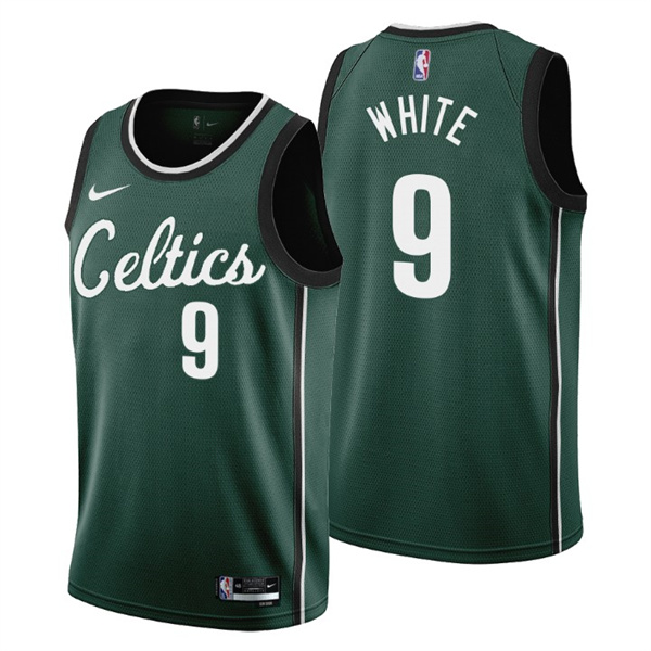 Men's Boston Celtics #9 Derrick White 2022/23 Green City Edition Stitched Jersey