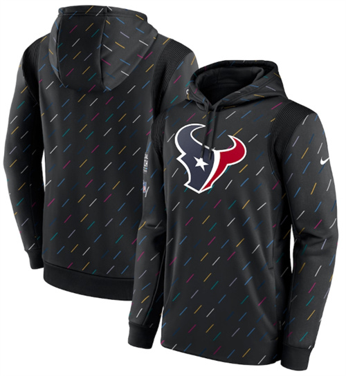 Men's Houston Texans 2021 Charcoal Crucial Catch Therma Pullover Hoodie