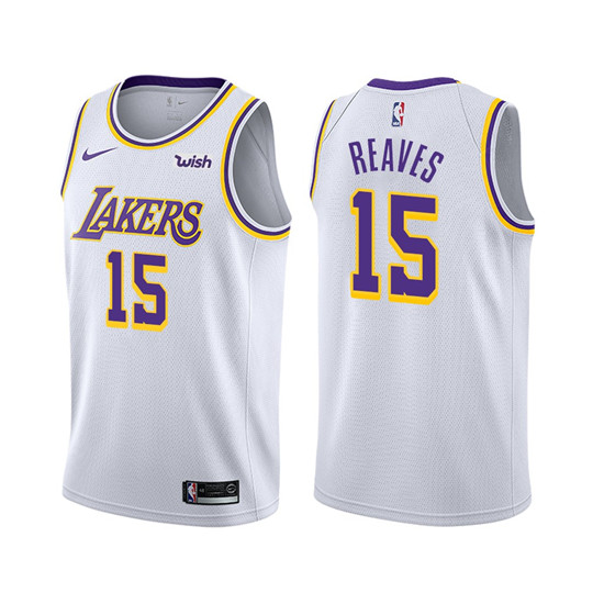 Men's Los Angeles Lakers #15 Austin Reaves White Stitched Jersey
