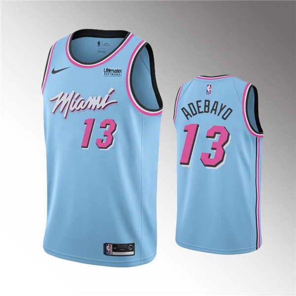 Men's Miami Heat #13 Bam Adebayo City Edition Blue Stitched NBA Jersey