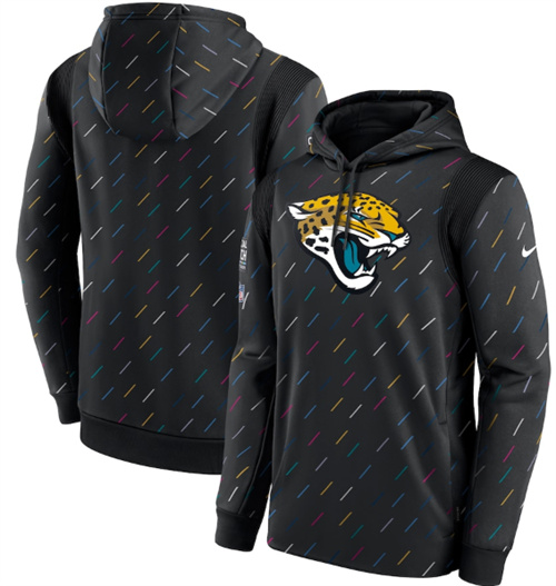 Men's Jacksonville Jaguars 2021 Charcoal Crucial Catch Therma Pullover Hoodie