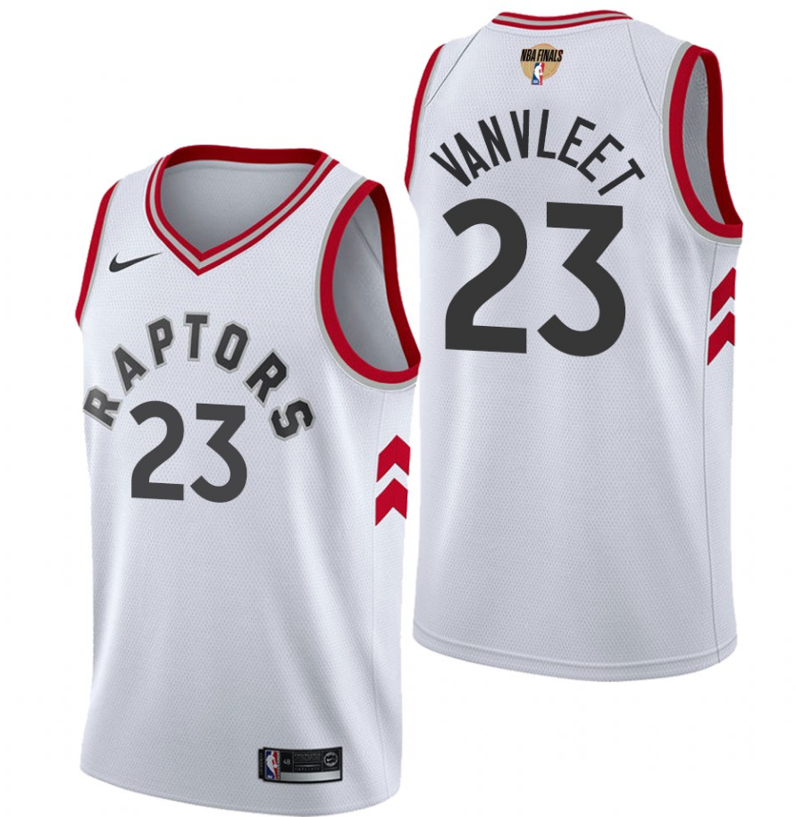Men's Toronto Raptors White#23 Fred VanVleet Stitched NBA Jersey