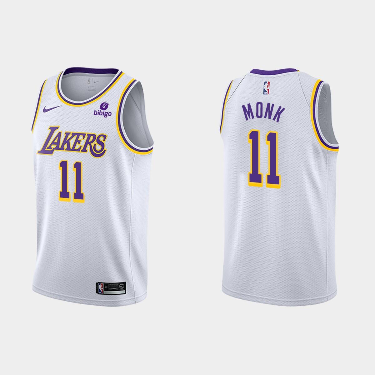 Men's Los Angeles Lakers #11 Malik Monk White Stitched Jersey