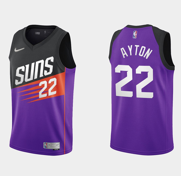 Men's Phoenix Suns #22 Deandre Ayton Earned Edition Stitched NBA Jersey