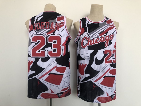 Men's Chicago Bulls #23 Michael Jordan Black/Red/White Throwback Stitched NBA Jersey