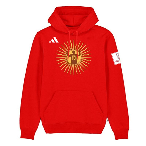 Men's Argentina FIFA World Cup Soccer Red Hoodie
