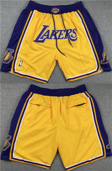 Los Angeles Lakers Yellow/Purple Shorts (Run Small)