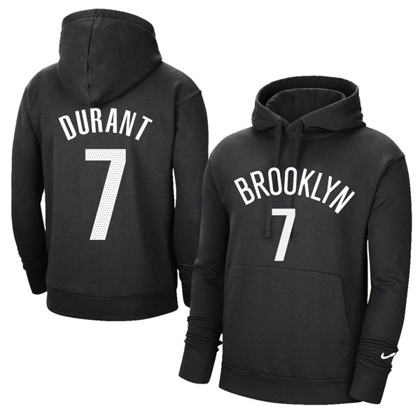 Men's Brooklyn Nets #7 Kevin Durant 2021 Black Pullover Hoodie