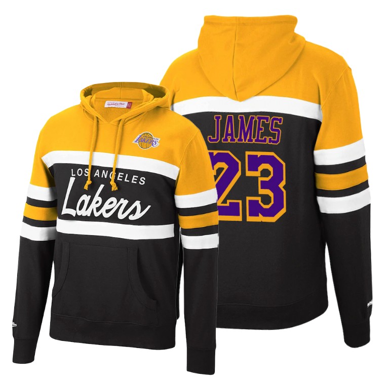 Men's Los Angeles Lakers #23 LeBron James 2020 New Fall Edition Gold Black HWC Pullover NBA Hoodie
