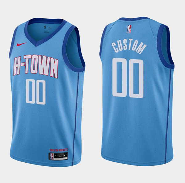 Men's Houston Rockets Active Players Custom Blue 2020/21City Edition Swingman Stitched NBA Jersey