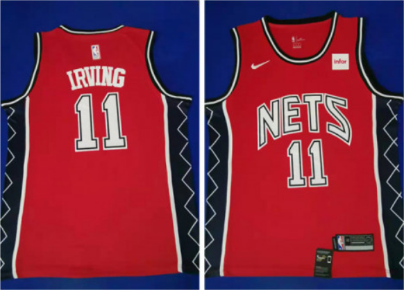 Men's Brooklyn Nets #11 Kyrie Irving RedThrowback Stitched NBA Jersey