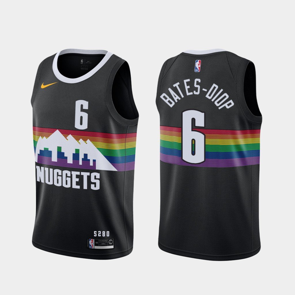 Men's Denver Nuggets Black #6 Keita Bates-Diop Stitched NBA Jersey