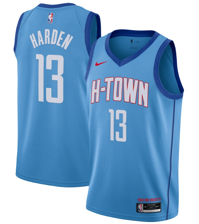 Men's Houston Rockets #13 James Harden Blue 2020/21City Edition Swingman Stitched NBA Jersey