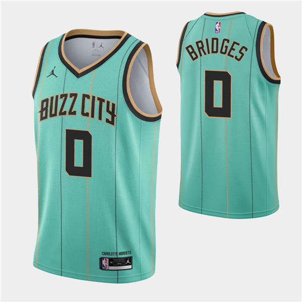 Men's Charlotte Hornets #0 Miles Bridges Teal Buzz City Swingman 2020-21 Stitched NBA Jersey