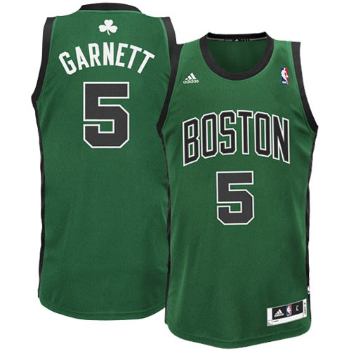 Men's Boston Celtics #5 Kevin Garnett Green Stitched basketball Jersey