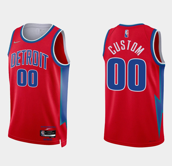Men's Detroit Pistons Active Custom 75th Anniversary Red Stitched Basketball Jersey