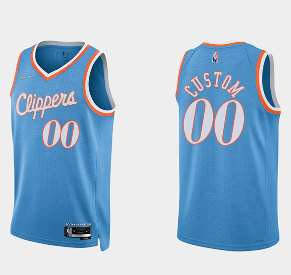 Men's Los Angeles Clippers Active Custom Blue 75th Anniversary City Stitched Jersey