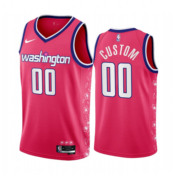 Men's Washington Wizards Customized 2022/23 Pink Cherry Blossom City Edition Stitched Basketball Jersey