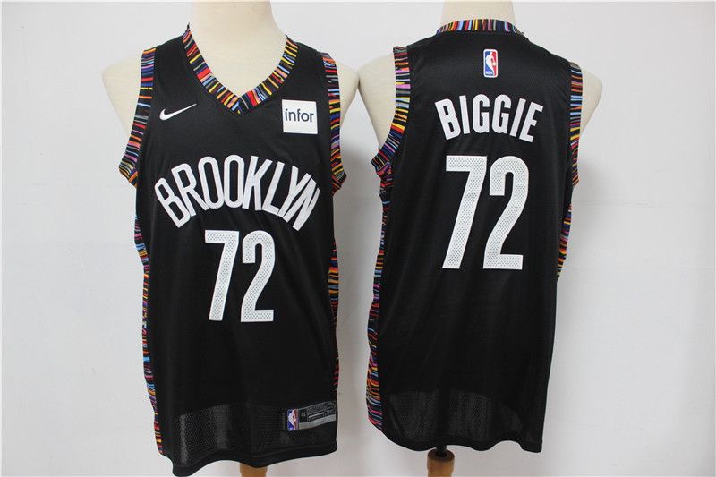Men's Brooklyn Nets Black #72 Biggie 2020 City Edition Stitched NBA Jersey