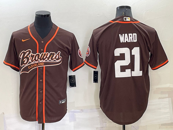 Men's Cleveland Browns #21 Denzel Ward Brown Stitched Jersey