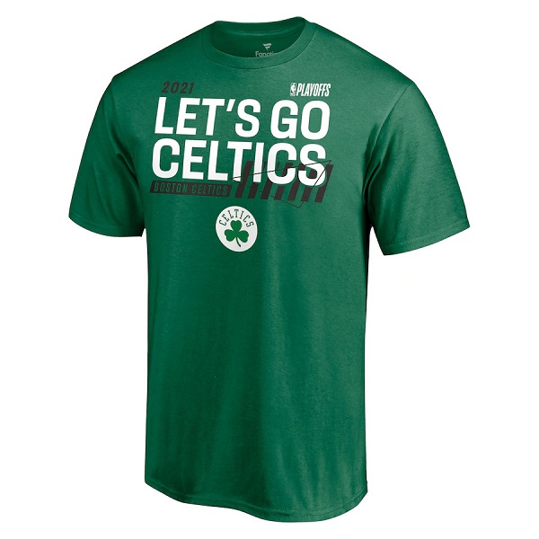 Men's Boston Celtics 2021 Green Playoff Bound Dunk T-Shirt