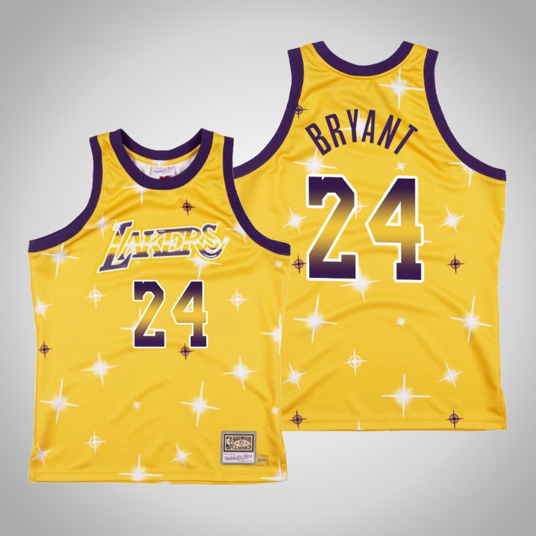 Men's Los Angeles Lakers #24 Kobe Bryant Swingman Gold Classic Airbrush Stitched Jersey