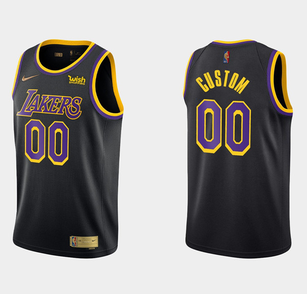 Men's Los Angeles Lakers ACTIVE PLAYER Customized Black Earned Edition NBA Stitched Jersey