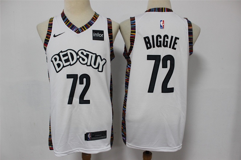 Men's Brooklyn Nets White #72 Biggie 2020 City Edition Stitched NBA Jersey