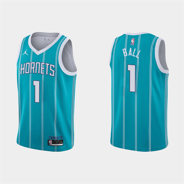 Men's Charlotte Hornets #1 LaMelo Ball 2022-23 Teal Icon Edition Stitched Basketball Jersey