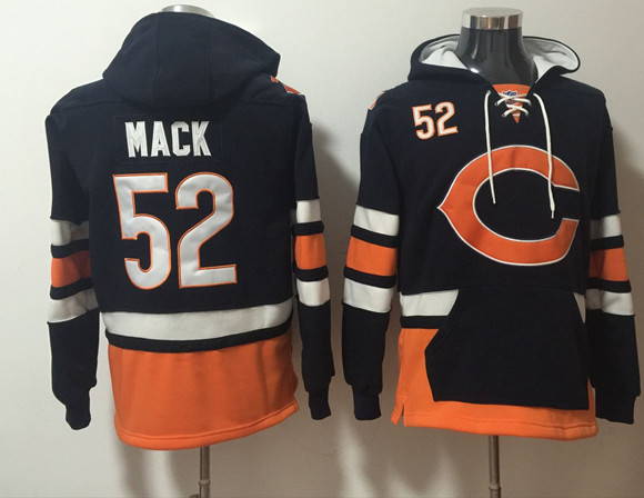 Men's Chicago Bears #52 Khalil Mack Black Ageless Must-Have Lace-Up Pullover Hoodie