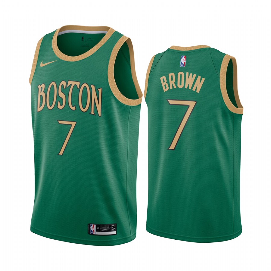 Men's Celtics #7 Jaylen Brown Green Stitched NBA Jersey