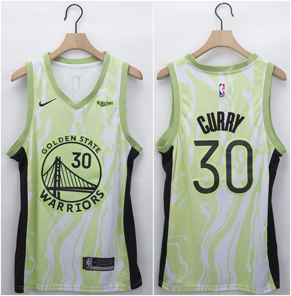 Men's Golden State Warriors #30 Stephen Curry Green/White Fashion Edition Stitched Jersey