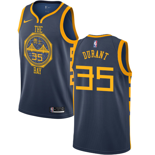 Men's Nike Golden State Warriors #35 Kevin Durant Navy 2018/19 Swingman NBA Jersey
