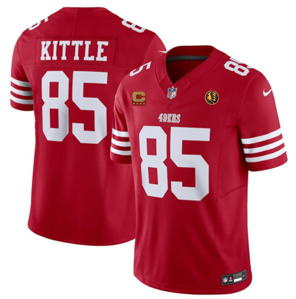 Men's San Francisco 49ers #85 George Kittle Red 2023 F.U.S.E. With 4-star C Patch And John Madden Patch Vapor Limited Football Stitched Jersey