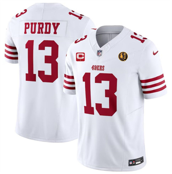 Men's San Francisco 49ers #13 Brock Purdy White 2023 F.U.S.E. With 1-star C Patch And John Madden Patch Vapor Limited Football Stitched Jersey