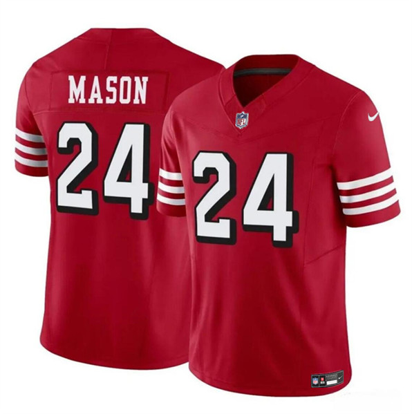 Men's San Francisco 49ers #24 Jordan Mason New Red 2023 F.U.S.E. Football Stitched Jersey