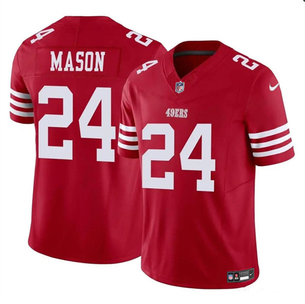 Men's San Francisco 49ers #24 Jordan Mason Red 2023 F.U.S.E. Football Stitched Jersey