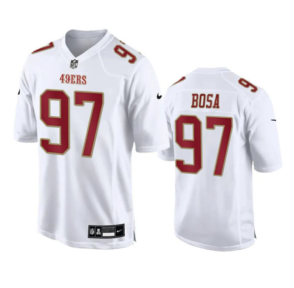 Men's San Francisco 49ers #97 Nick Bosa White Fashion Limited Football Stitched Game Jersey