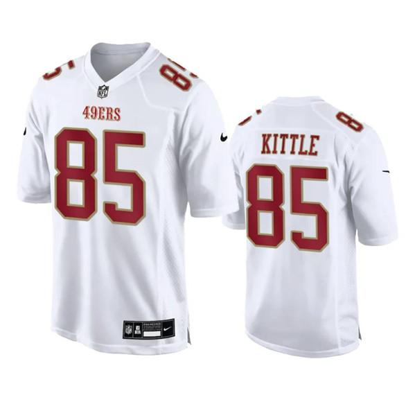 Men's San Francisco 49ers #85 George Kittle White Fashion Limited Football Stitched Game Jersey