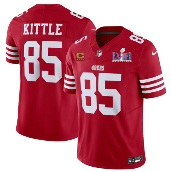 Men's San Francisco 49ers #85 George Kittle Red 2023 F.U.S.E. With 4-star C Ptach And NFC West Champions Patch Football Stitched Jersey