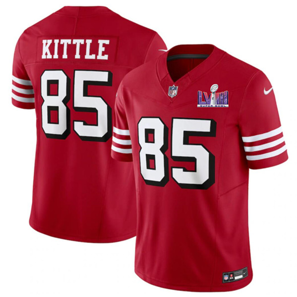 Men's San Francisco 49ers #85 George Kittle Red 2023 F.U.S.E. NFC West Champions Patch Alternate Football Stitched Jersey