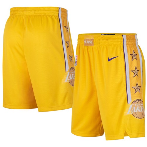 Men's Los Angeles Lakers Yellow NBA Shorts (Run Smaller)