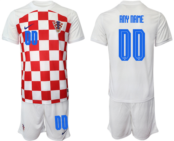 Men's Croatia Custom White Home Soccer Jersey Suit