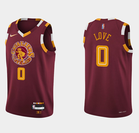 Men's Cleveland Cavaliers #0 Kevin Love Wine Red 75th Anniversary City Stitched Jersey