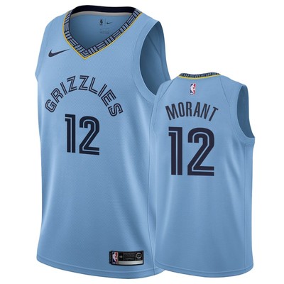 Men's Memphis Grizzlies #12 Ja Morant Blue Stitched NBA Jersey
