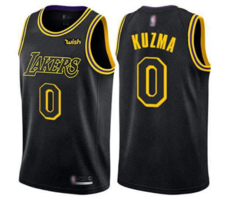 Men's Los Angeles Lakers #0 Kyle Kuzma Black Stitched NBA Jersey