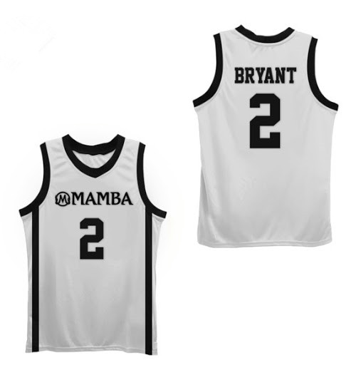Men's Los Angeles Lakers #2 Kobe Brant“Mamba”White Stitched NBA Jersey