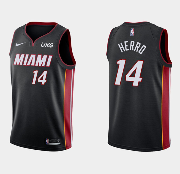 Men's Miami Heat #14 Tyler Herro City Edition Black Stitched NBA Jersey