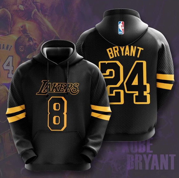 Men's Los Angeles Lakers Kobe Bryant Front #8 Back #24 NBA Hoodie
